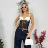 Beyaz Dantelli Saten Askılı Büstiyer - görsel 1