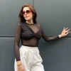 Siyah Kolu Tül Detaylı Bluz - görsel 3